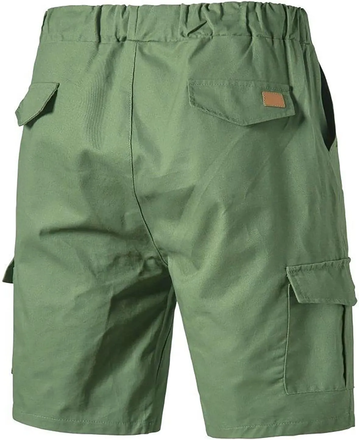 CRNTCEM Drawstring Casual Cargo Shorts for Men Summer Outdoor Twill Chinos Short Relaxed Fit Cotton Work Shorts with Pocket