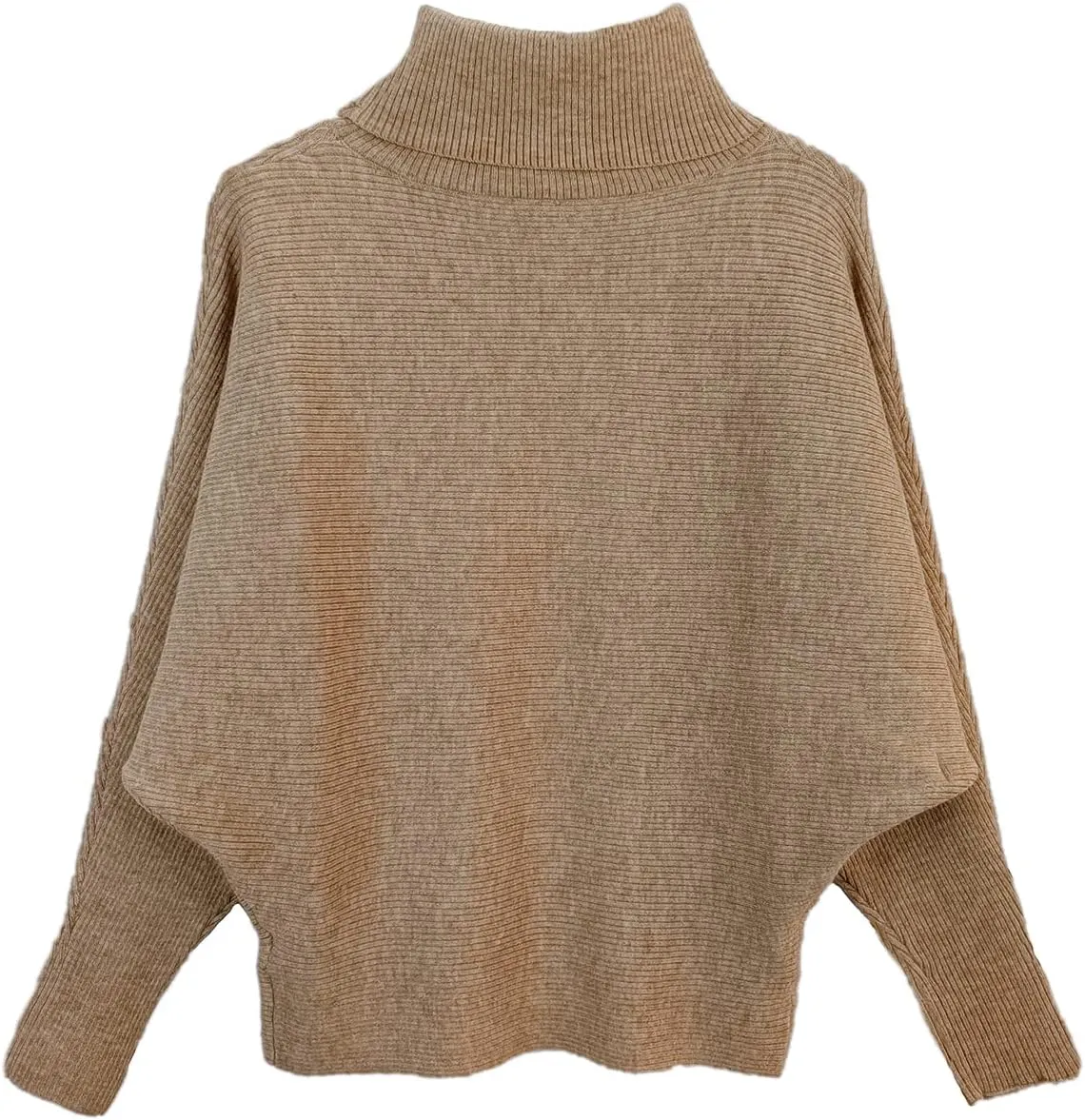 GABERLY Turtleneck Batwing Sleeves Dolman Knitted Oversized Sweaters and Pullovers Tops for Women