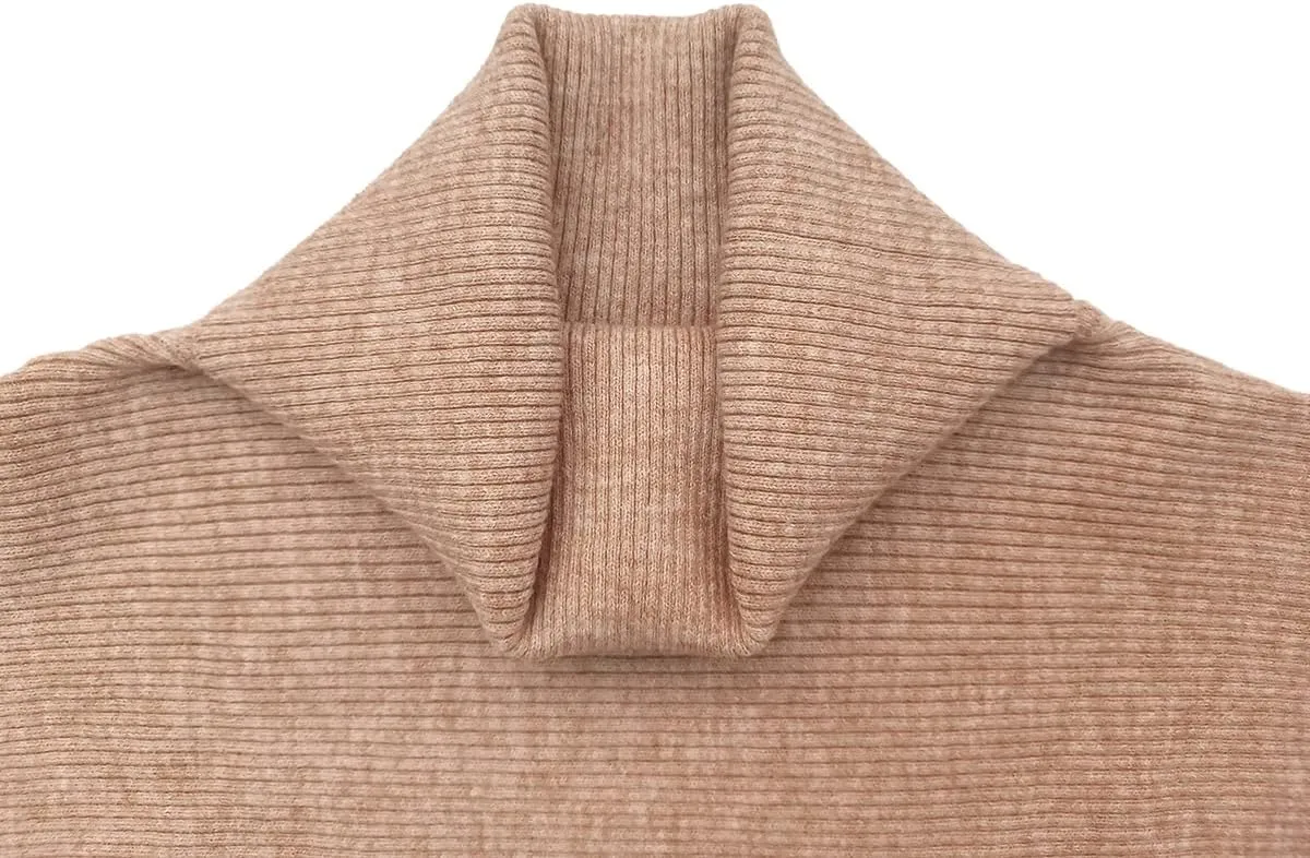 GABERLY Turtleneck Batwing Sleeves Dolman Knitted Oversized Sweaters and Pullovers Tops for Women