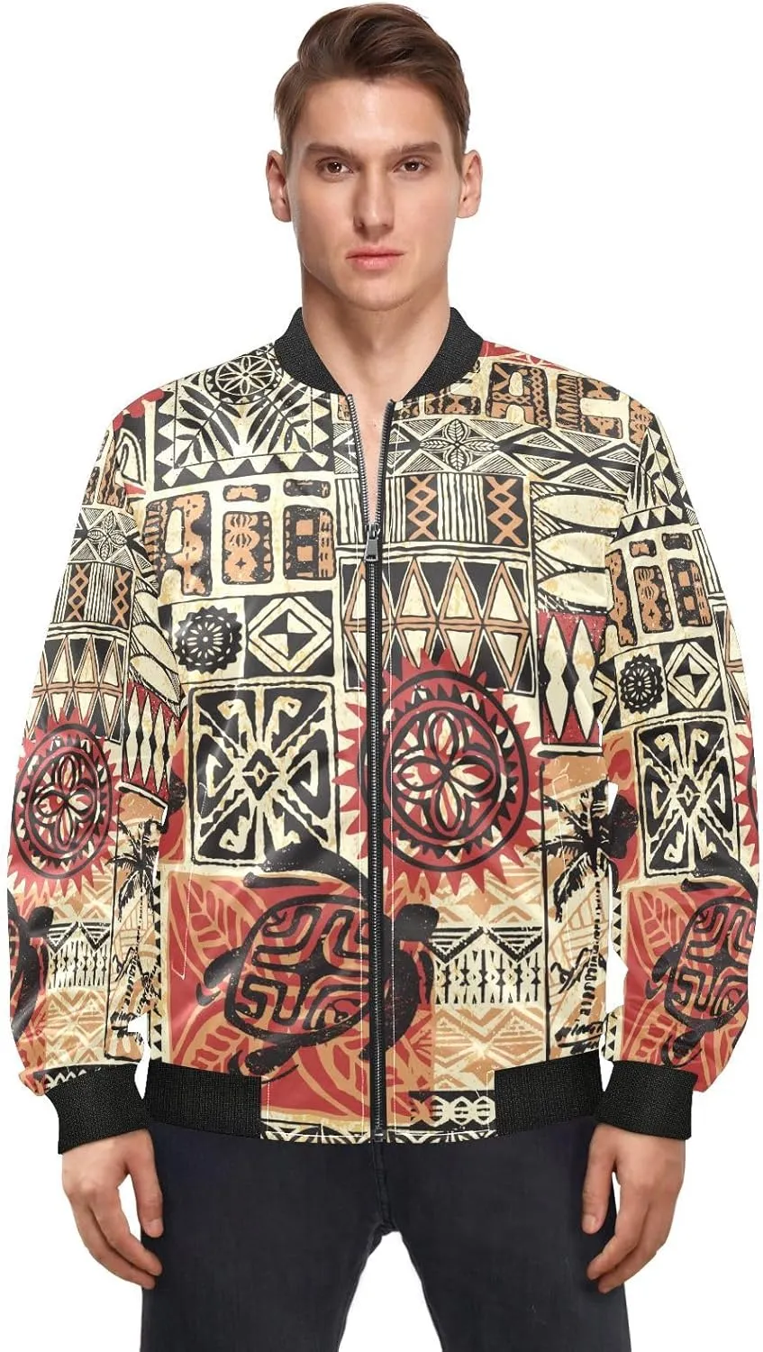 KLL Hawaiian Style Tribal Abstract Vintage Lightweight Jacket For Men Mens Jackets Windbreakers Men S Coats Small