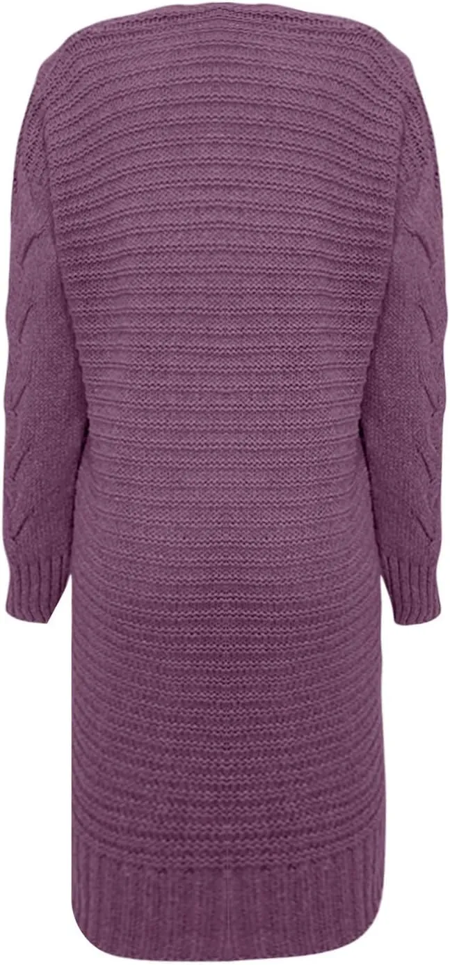 Long Maxi Oversized Cardigans for Women Lightweight Open Front Cable Knit Sweaters Oversized Knee Length Long Coats