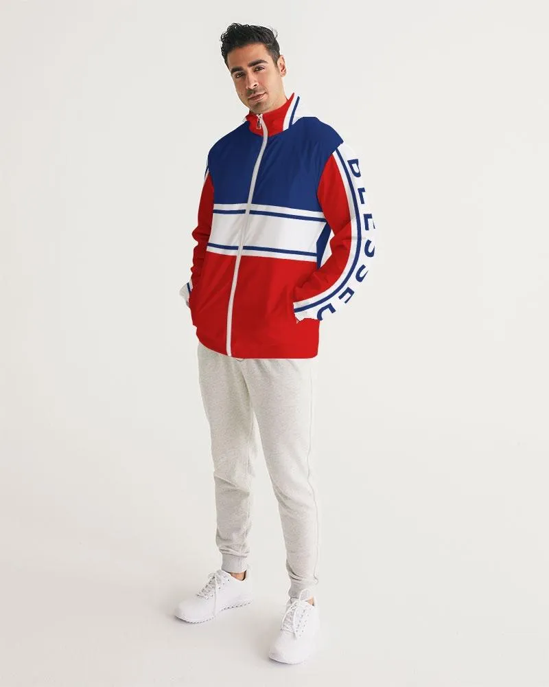 Mens Lightweight Windbreaker Jacket with Hood and Zipper Closure,