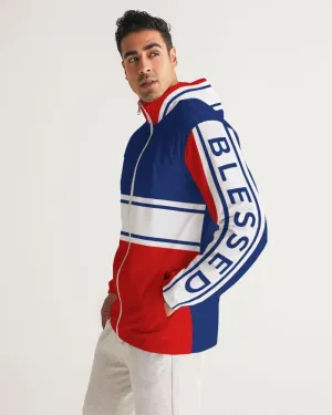 Mens Lightweight Windbreaker Jacket with Hood and Zipper Closure,