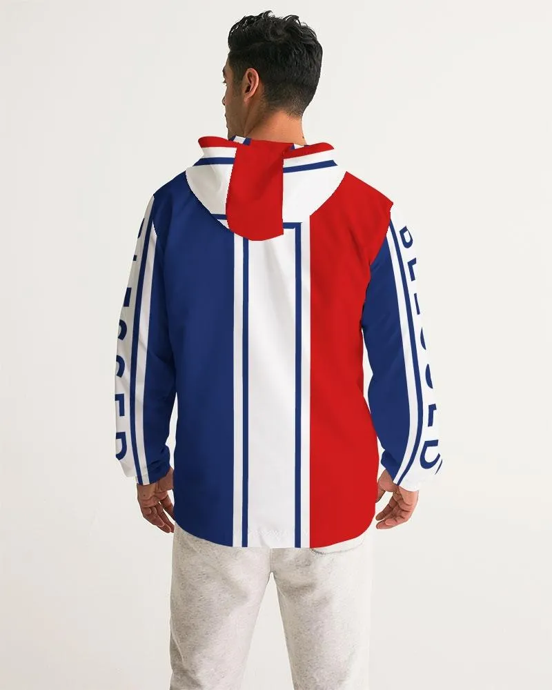 Mens Lightweight Windbreaker Jacket with Hood and Zipper Closure,