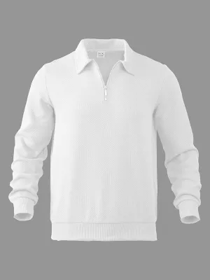 Men's Textured Chevron Zip-Up Pullover
