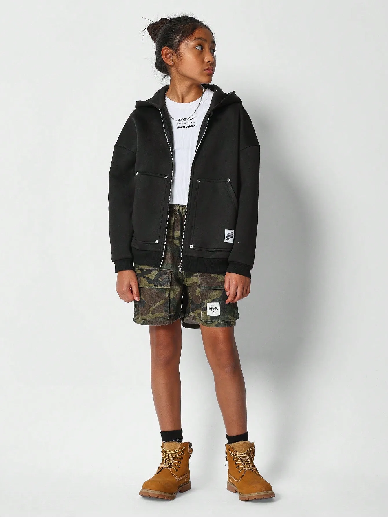 Tween Girls Comfy Regular Fit Zip Through Hoodie