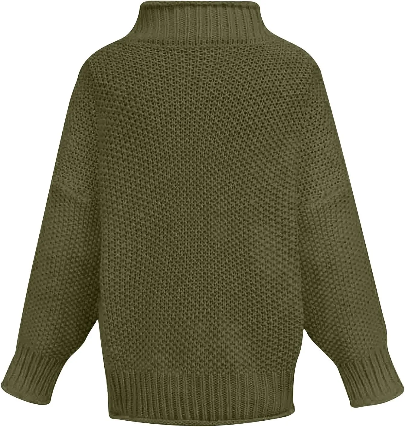 Women Mock Neck Long Batwing Sleeve Sweaters Trending 2023 Fall Winter Clothes Chunky Cable Knit Pullover