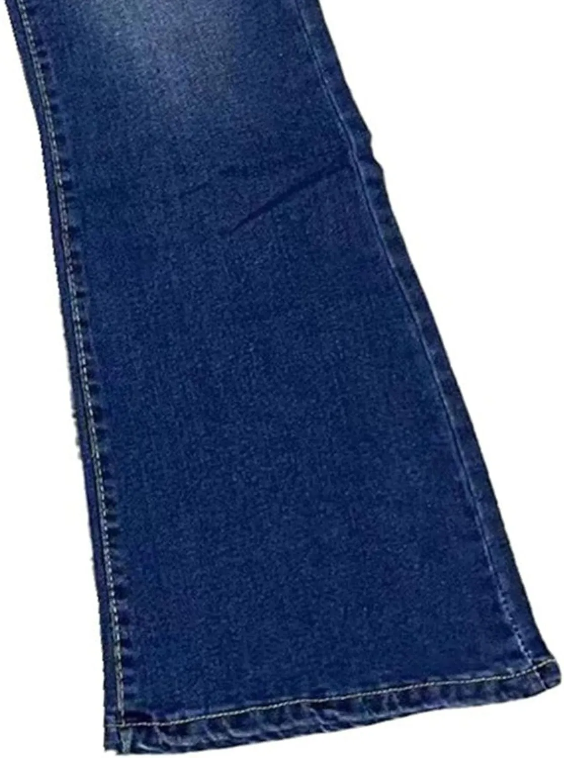 Women's Denim Stretch Thin Flared Mid Waist Pull-On Bootcut Slim Flare Jean Button Up Bell Bottom Stretch Classic