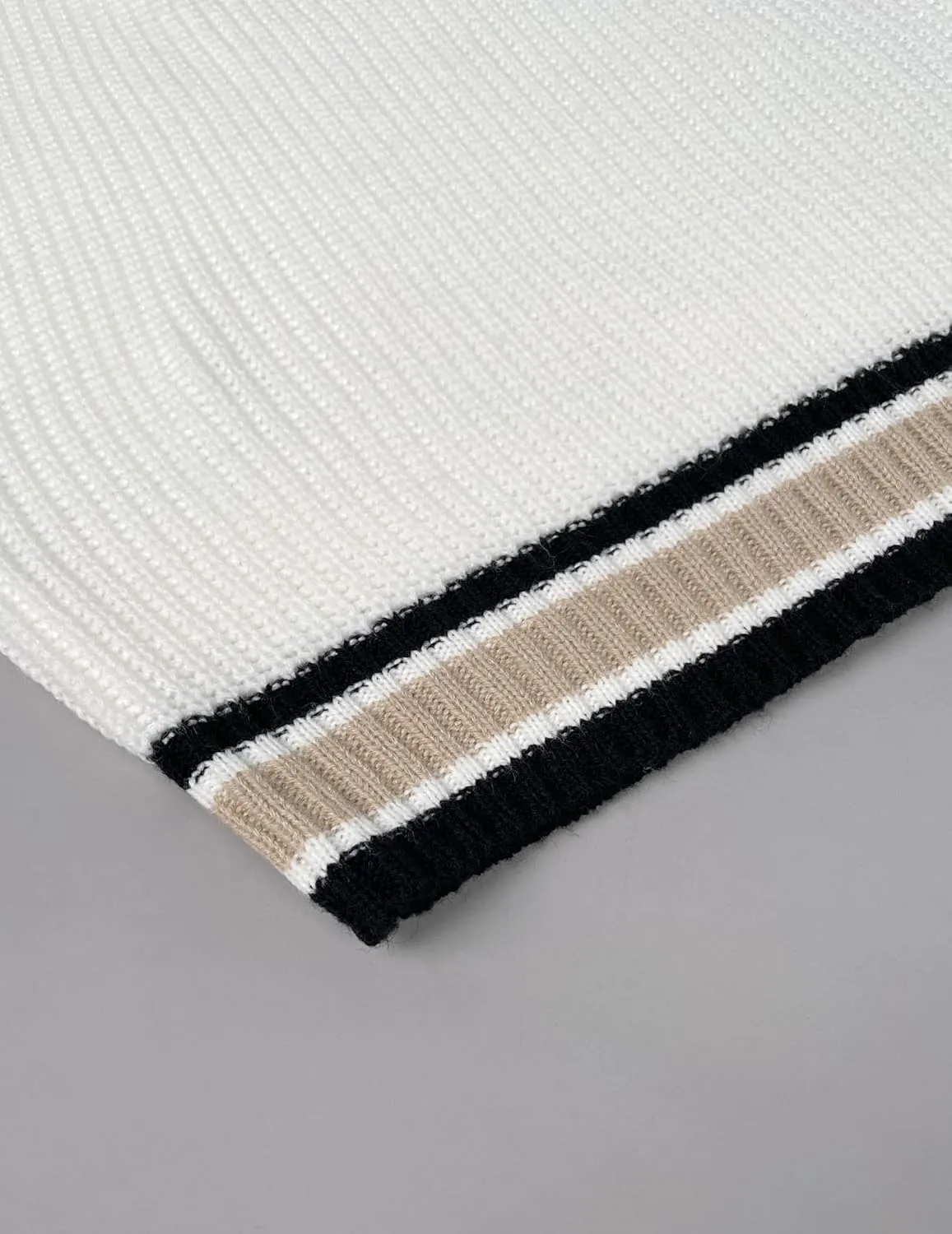 Womens Fall Ribbed Knit Cropped Mock Neck Color Block Trim Long Sleeve Pullover Sweater 2024