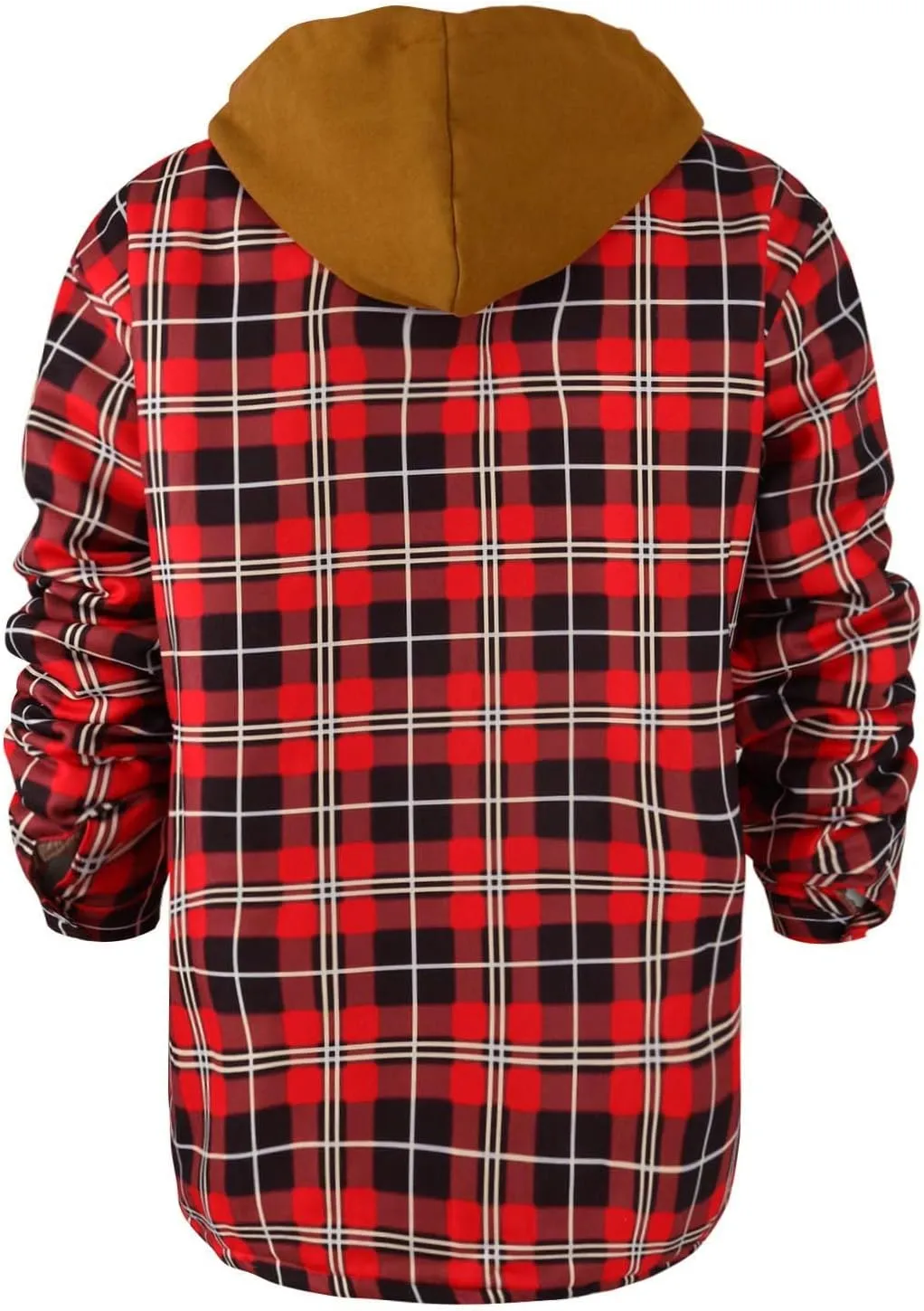 Ymosrh Men's Jacket Long Sleeve Quilted Lined Shirt Jacket Zip Up Coat Outwear With Hood Coat, M-5XL